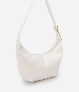 Bolsa Hobo Grande com Alça Regulável Off White 2