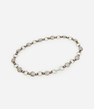 Cinto Estreito em Metal com Medalhas e Discos Prata