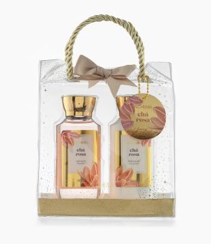 Kit Sabonete Líquido + Hidratante Corporal + Nécessaire Chá Rosa Alchemia KIT