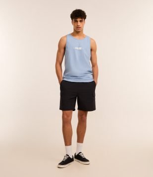 Bermuda em Poliamida com Bolso Cargo Preto