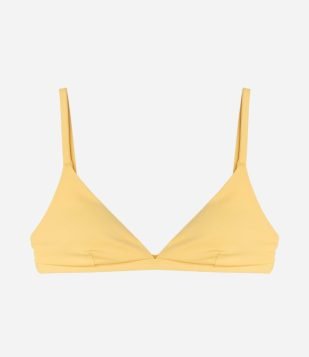 Biquíni Top Triângulo Fixo em Microfibra Básico Amarelo