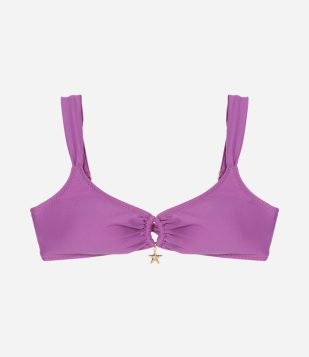 Biquíni Top em Microfibra com Amarração Frontal e Estrelinha Rosa