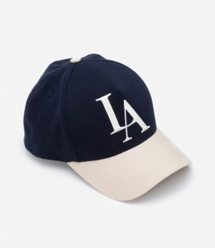 Boné Aba Curva em Sarja com Bordado LA Azul Marinho
