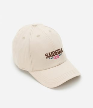 Boné Aba Curva em Sarja com Bordado Saideira Club Off White