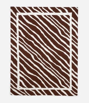 Canga Retangular em Chalis com Estampa Animal Print Zebra Marrom