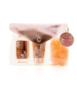 Kit Presente Corporal Necessaire Envelope com Sabonete Líquido + Hidratante Corporal + Esponja de Banho Alchemia KIT
