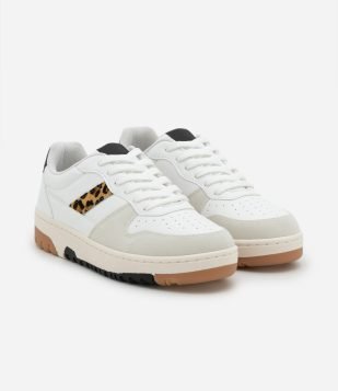 Tênis em Pu com Sola Tricolor Branco