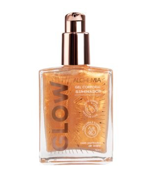 Gel Corporal Iluminador com Partículas de Brilho Glow Gold Alchemia 50ml