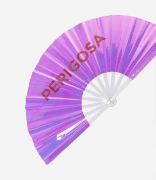 Leque em Plástico com Lettering Perigosa Rosa