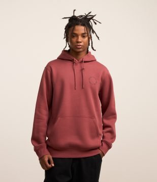 Blusão Comfort em Moletom com Estampa Lettering Circular Vermelho