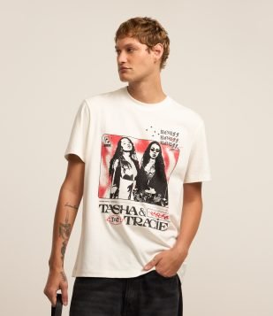 Camiseta Comfort em Algodão com Estampa Tasha e Tracie Branco