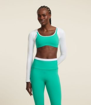 Casaco Bolero em Microfibra com Mangas Longas Branco