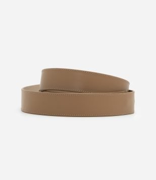 Cinto Médio em Couro com Botões de Pressão Marrom