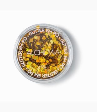 Glitter em Pó Solto Frasco Plástico Dourado