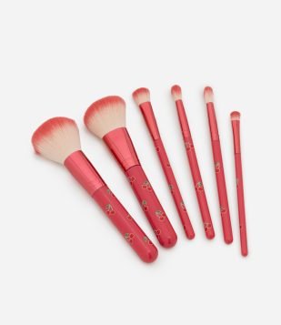 Kit com 6 Pinceis e Necessaire Alchemia Rosa