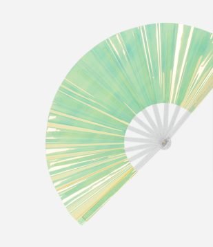 Leque em Plástico Colorido Verde