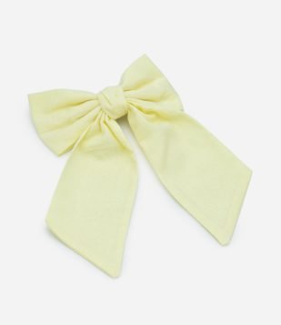 Presilha De Cabelo Laço Grande em Poliéster Amarelo