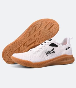 Tênis Esportivo em Pu com Textura Everlast Range 03 Branco e Marrom