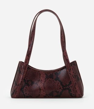 Bolsa Pequena em PU em Estampa Animal Print Vinho