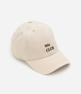Boné em Algodão com Bordado 90s Club Bege