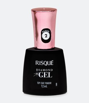 Esmalte Top Coat Fixador Diamond Gel Risqué Preto