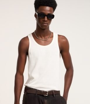 Regata Regular Básica Texturizada Branco