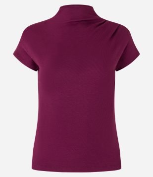 Blusa em Viscose Seamless com Golinha Alta Vinho