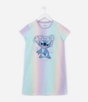 Camisola Infantil Estampa Tie-Dye Stitch - Tam 5 a 14 anos Multicores