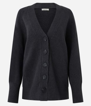 Cardigan Oversized em Tricô com Caimento Pesado Cinza