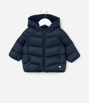 Jaqueta Puffer Infantil em Microfibra - Tam 3 a 18 meses Azul