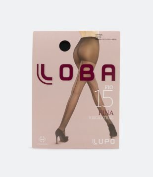 Meia Calça Fio 15 em Poliamida com Risca na Parte de Trás Lupo Preto