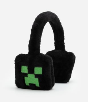 Protetor de Orelhas Infantil com Bordado Minecraft - Tam Único Preto