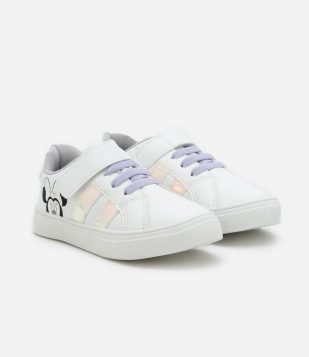 Tênis Infantil com Recortes Holográficos da Minne - Tam 20 a 27 Branco