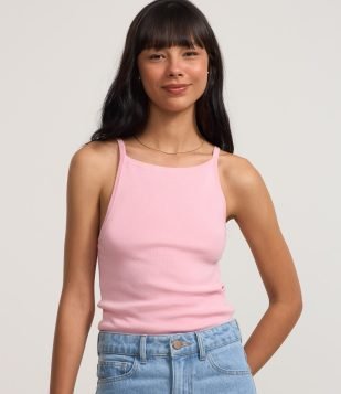 Blusa em Tricô com Lacinhos nas Costas Rosa