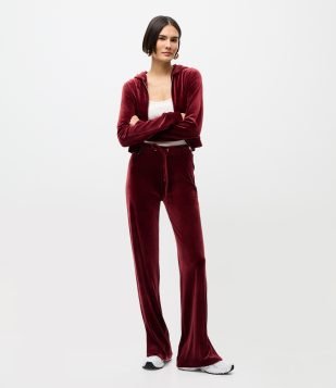 Calça Moletom em Plush com Cós Ajustável Vermelho