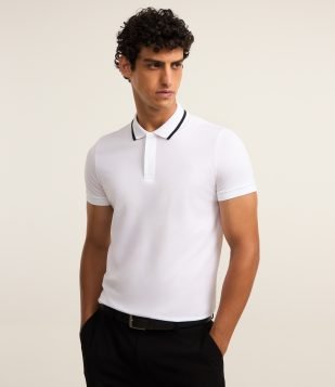 Camisa Polo em Tecnologia Dry com Toque Gelado Branco
