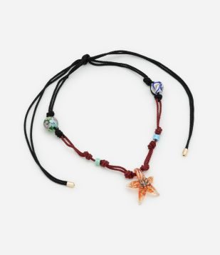 Colar Cordão Curto com Pingentes Mar Colororidos Multicores