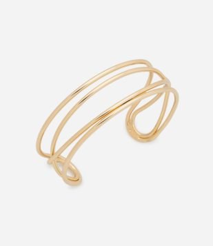 Bracelete com Formato Aramado Dourado