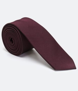 Gravata Slim Básica Acetinada Vermelho