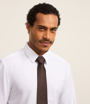 Gravata Clássica Acetinada com Textura Marrom