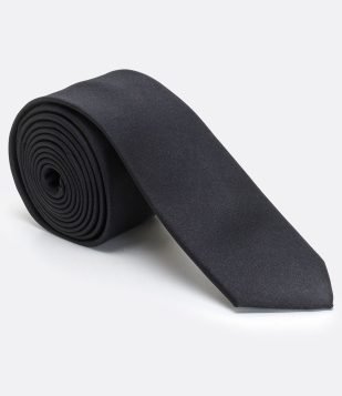 Gravata Slim Básica Acetinada Preto