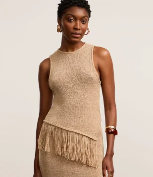 Blusa Alongada em Tricô com