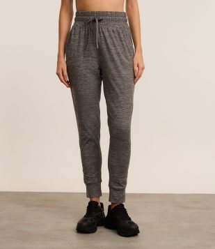 Calça Jogger Esportiva com Cós Regulável e Toque Suave Cinza