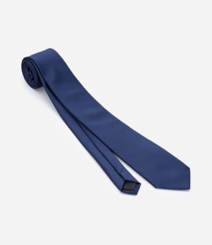 Gravata Clássica Acetinada com Textura Azul Escuro