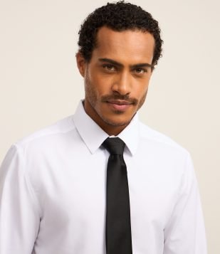 Gravata Clássica Acetinada com Textura Preto