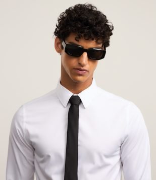 Gravata Slim Básica Acetinada Preto