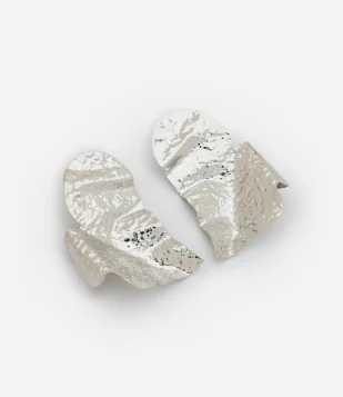 Maxi Brinco com Efeito Amassado Prata