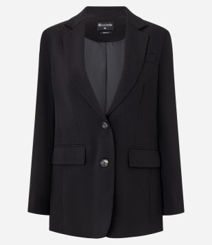 Blazer Comfort Alfaiatado com Botões Duplos e Lapelas Anthracite