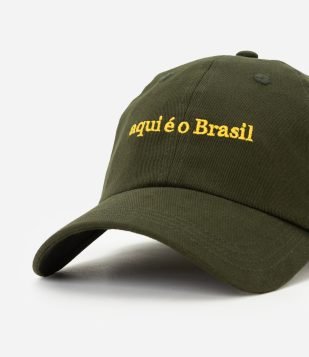 Boné em Sarja com Bordado Brasil Verde