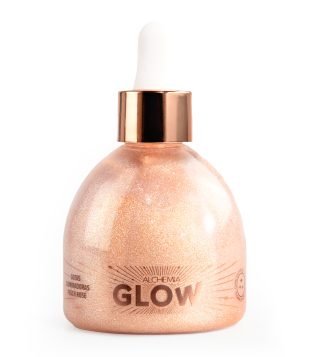 Gotas Iluminadoras Concentrado de Glitter Corpo e Rosto Glow Peach Rose Alchemia 100ml